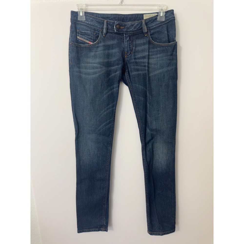 Diesel Nevy Womens Straight Jeans Dark Wash Stretch Blue Denim W28 Y2K Designer